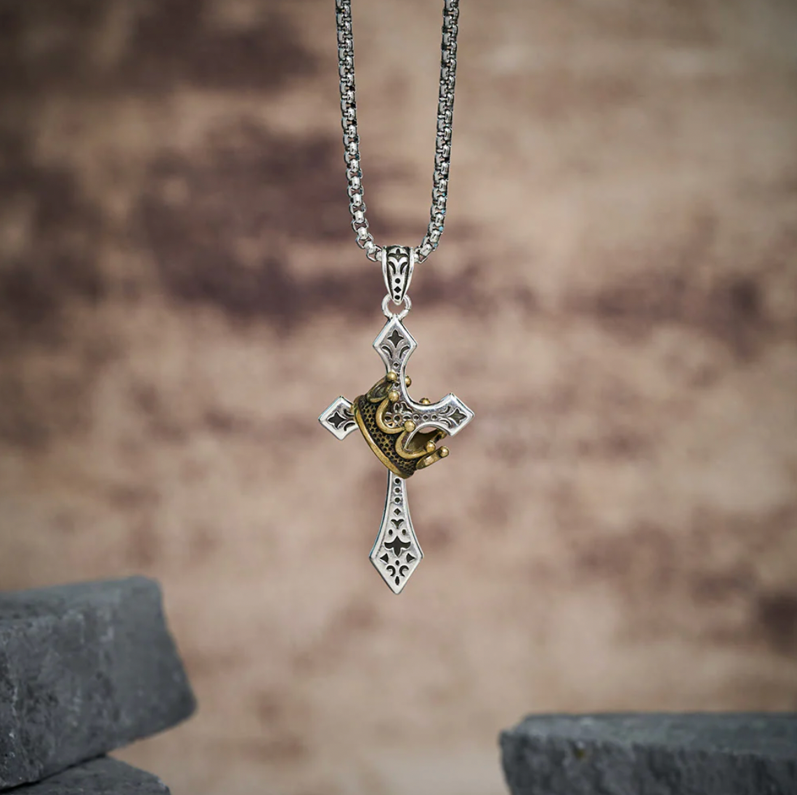 Kingdom Cross & Crown Pendant