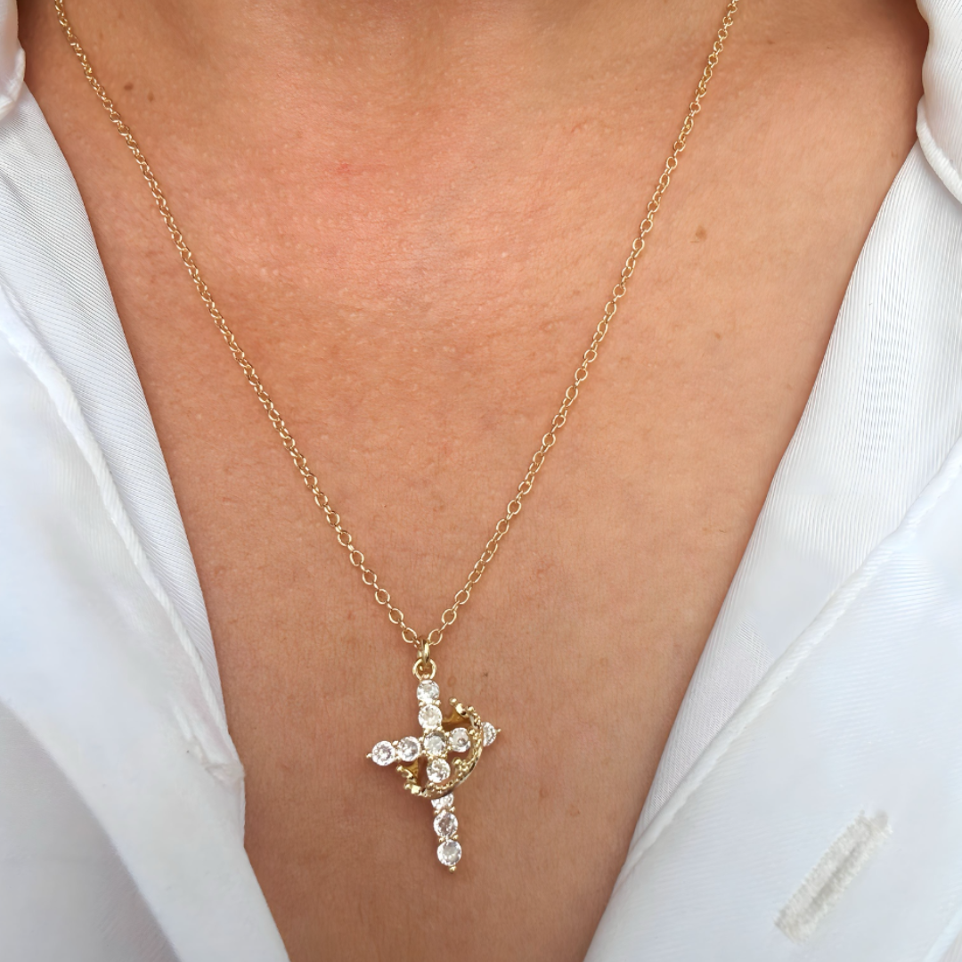 Crown Cross Faith Necklace