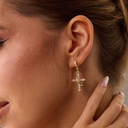 Cross Crown Earrings