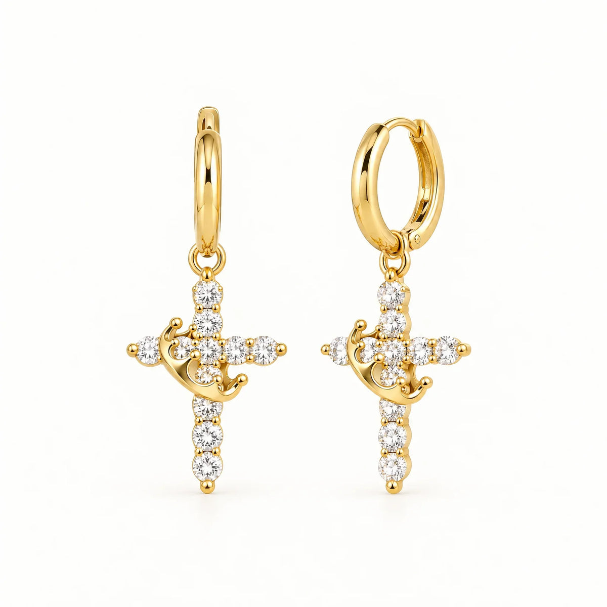 Cross Crown Earrings