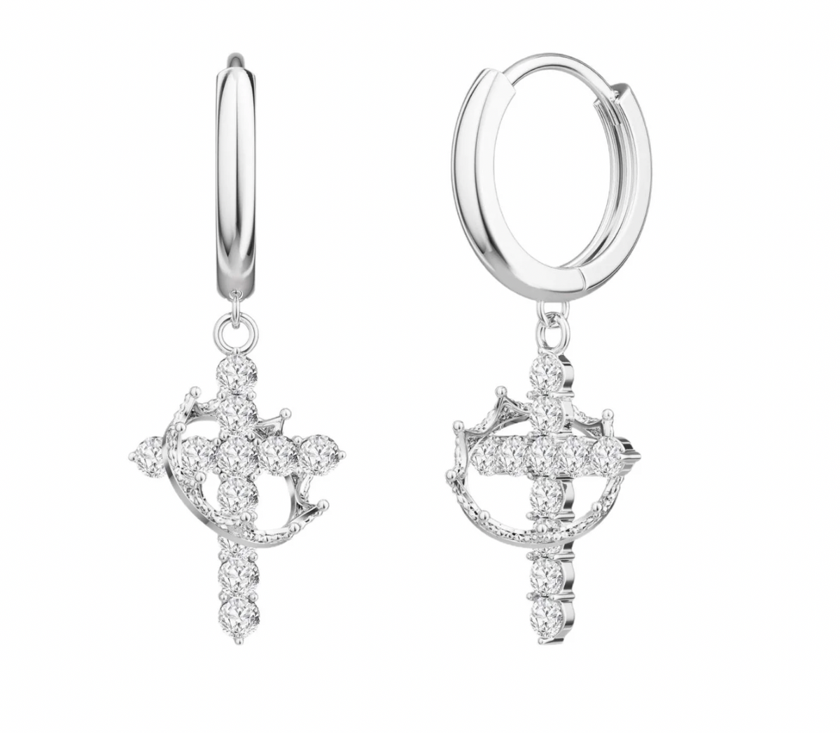 Cross Crown Earrings