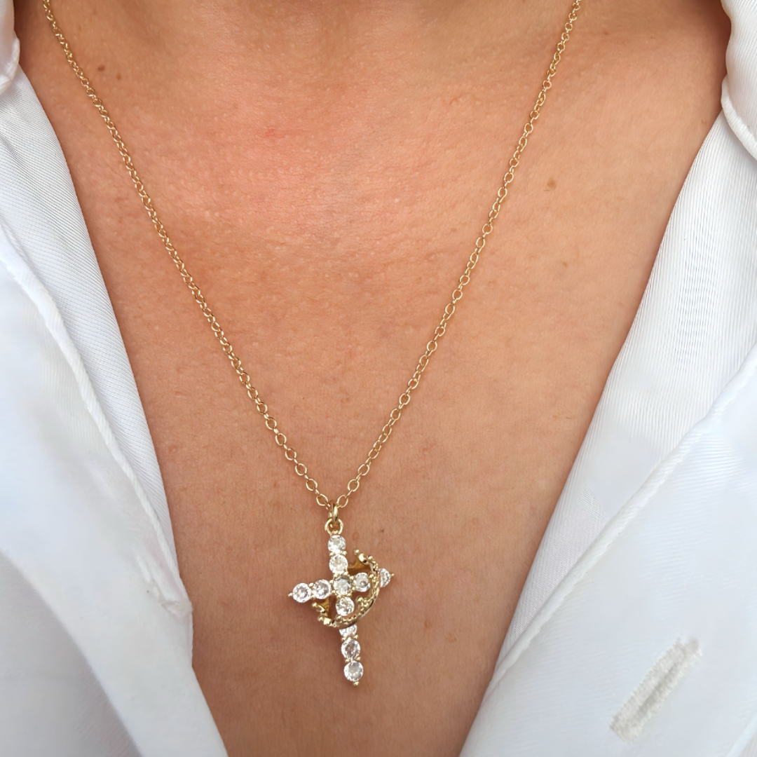 Crown Cross Necklace – Born Again