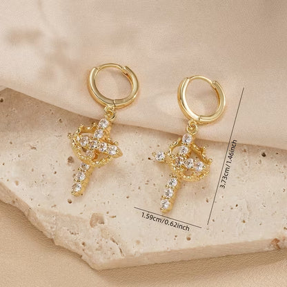 Cross Crown Earrings