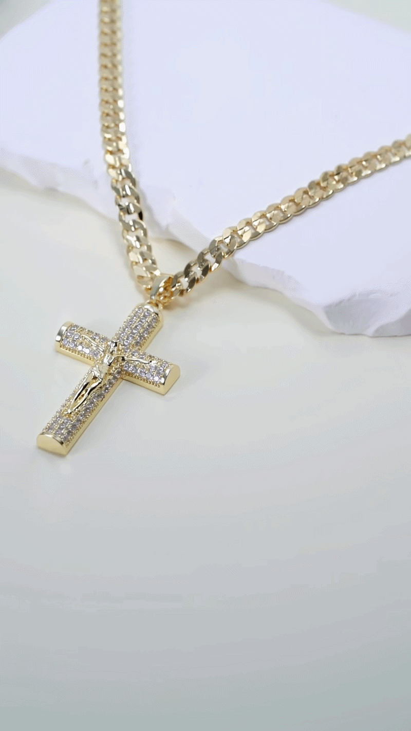 Crucifix Cuban Necklace