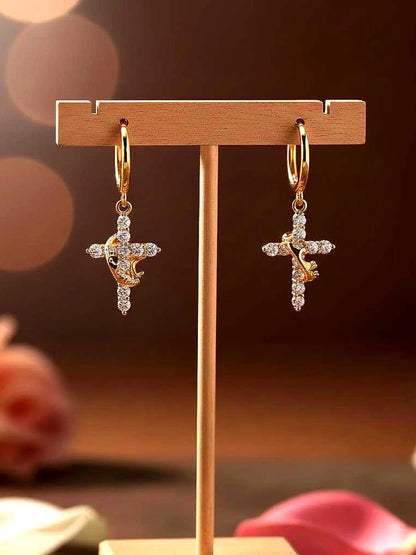 Cross Crown Earrings